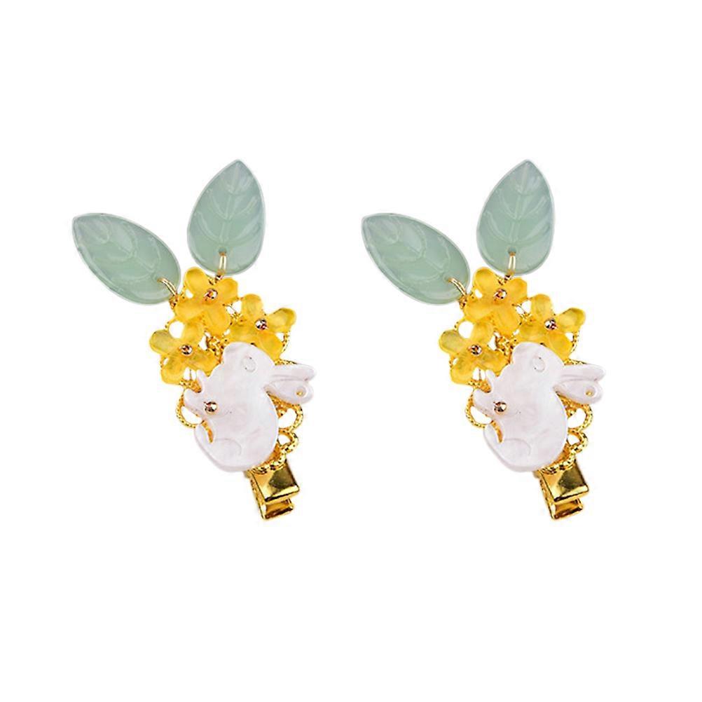 Toddler Hair Clips for Girls Hair Barrettes Rabbit Shape Fashionable Style Assorted Color 5x4x1.5cm 2Pcs
