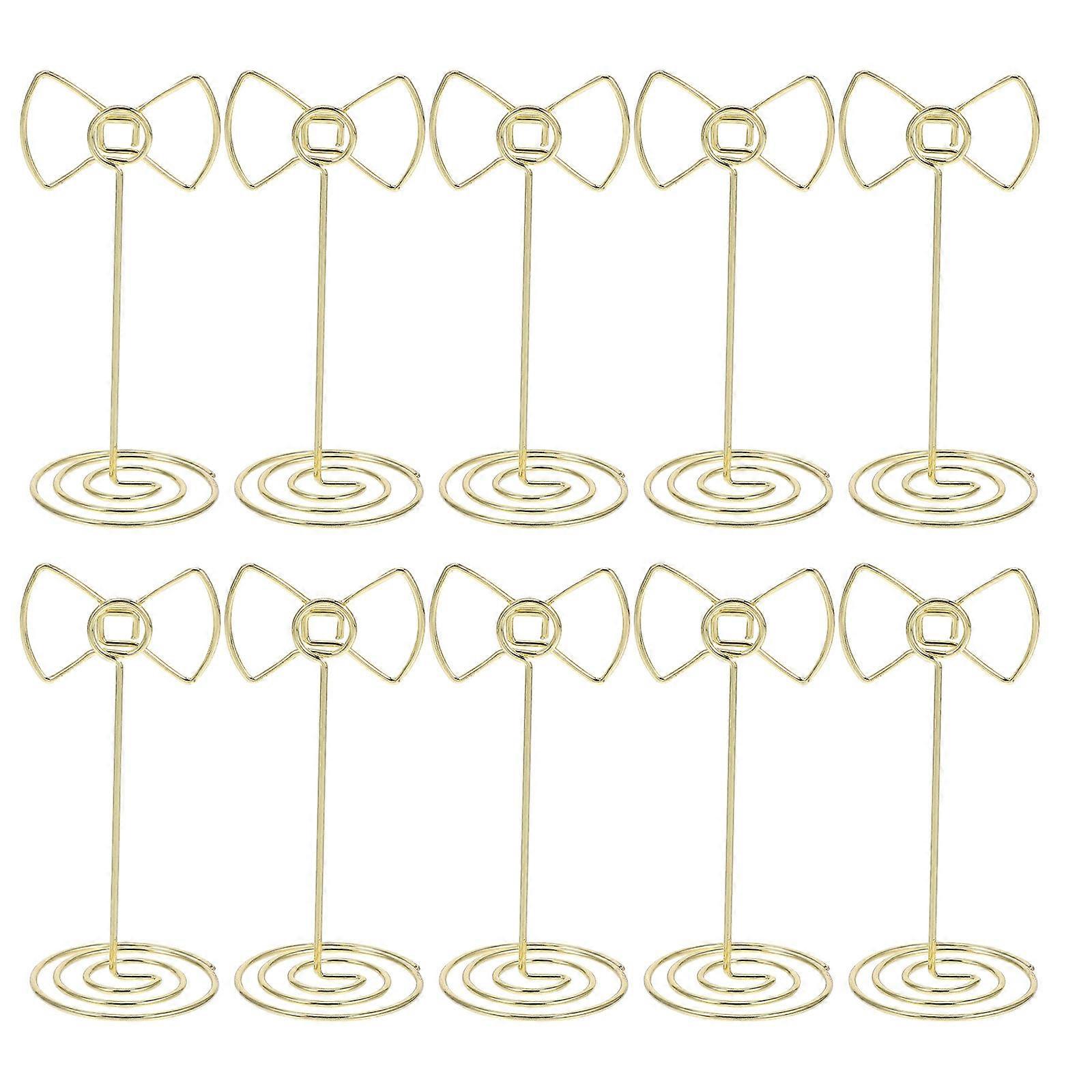 Table Place Cards Memo Clip Holders Golden Iron for Home Office Parties 10Pcs