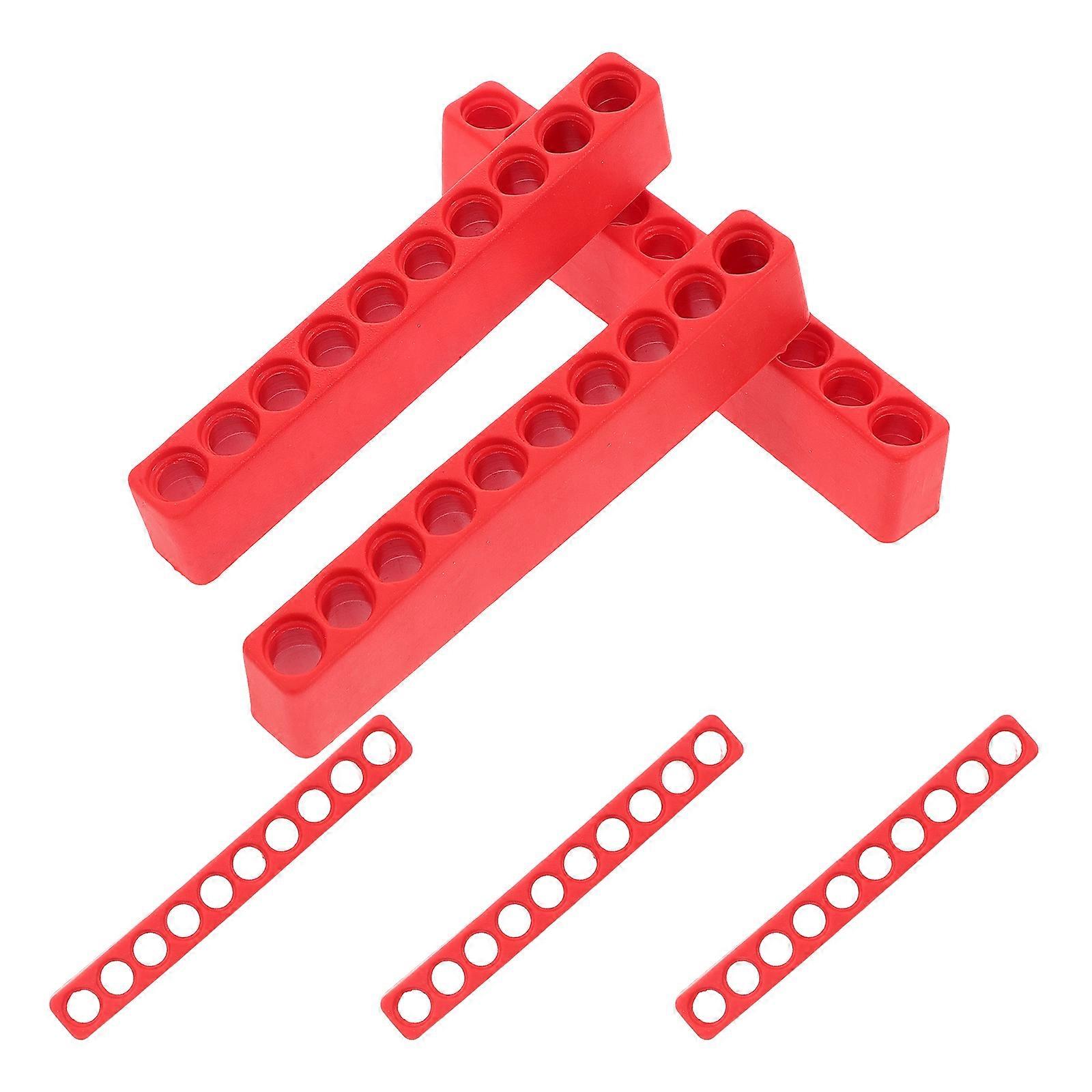 Red Plastic Bit Organizer Case for Screwdriver Bits Storage 6Pcs Holder