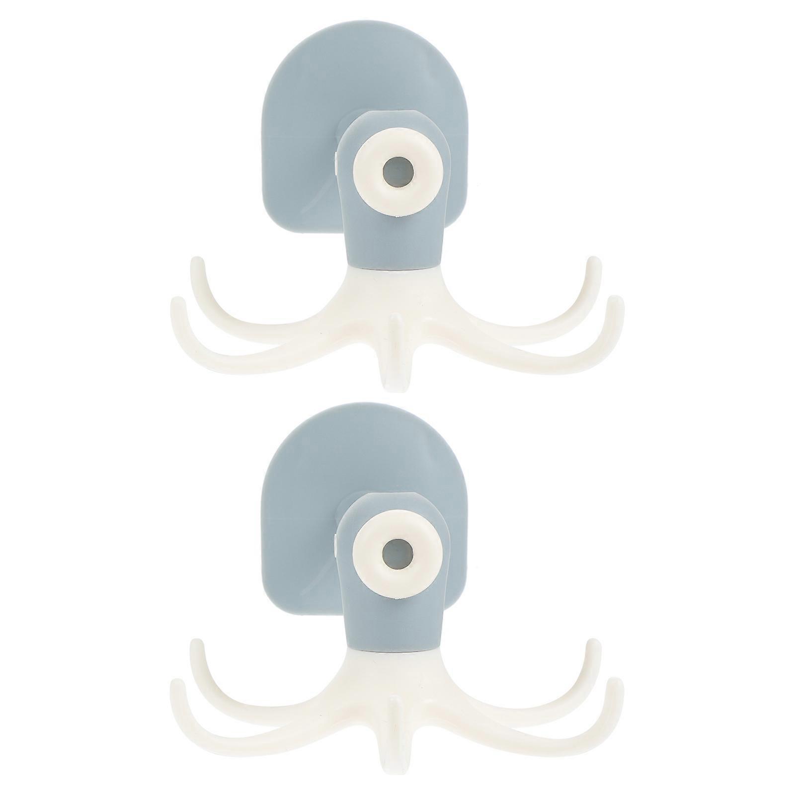 Rotating Folding Hook Multi Purpose 360 Degree Rotation 7 Claw Design Wall Hook for Bathroom Storage Organization 2Pcs