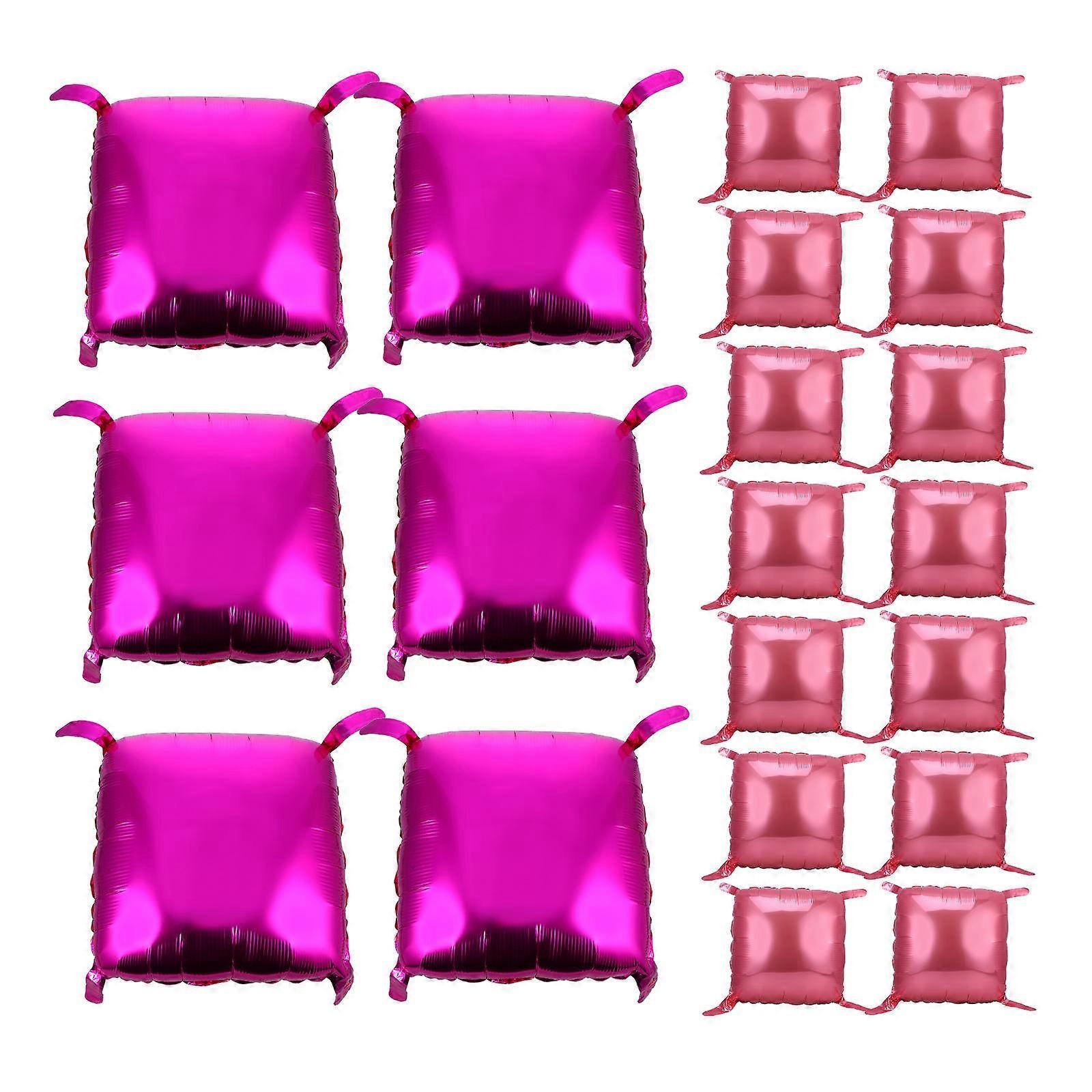 Aluminum Foil Material Balloons Foil Balloon Pink Square Shape Inflatable Background Birthday Decoration 50Pcs