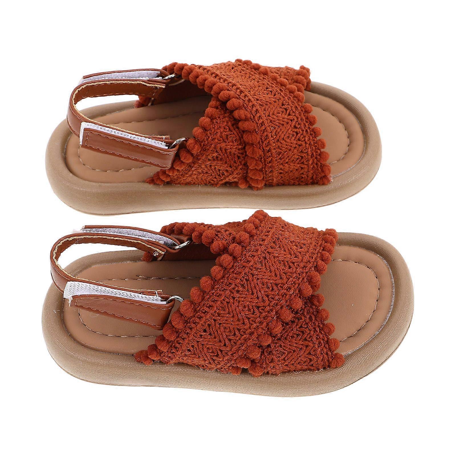 Kids Sandals Durable Outsole Open Toe Vintage Ethnic Style Breathable Summer Shoes for Children 1 Pair