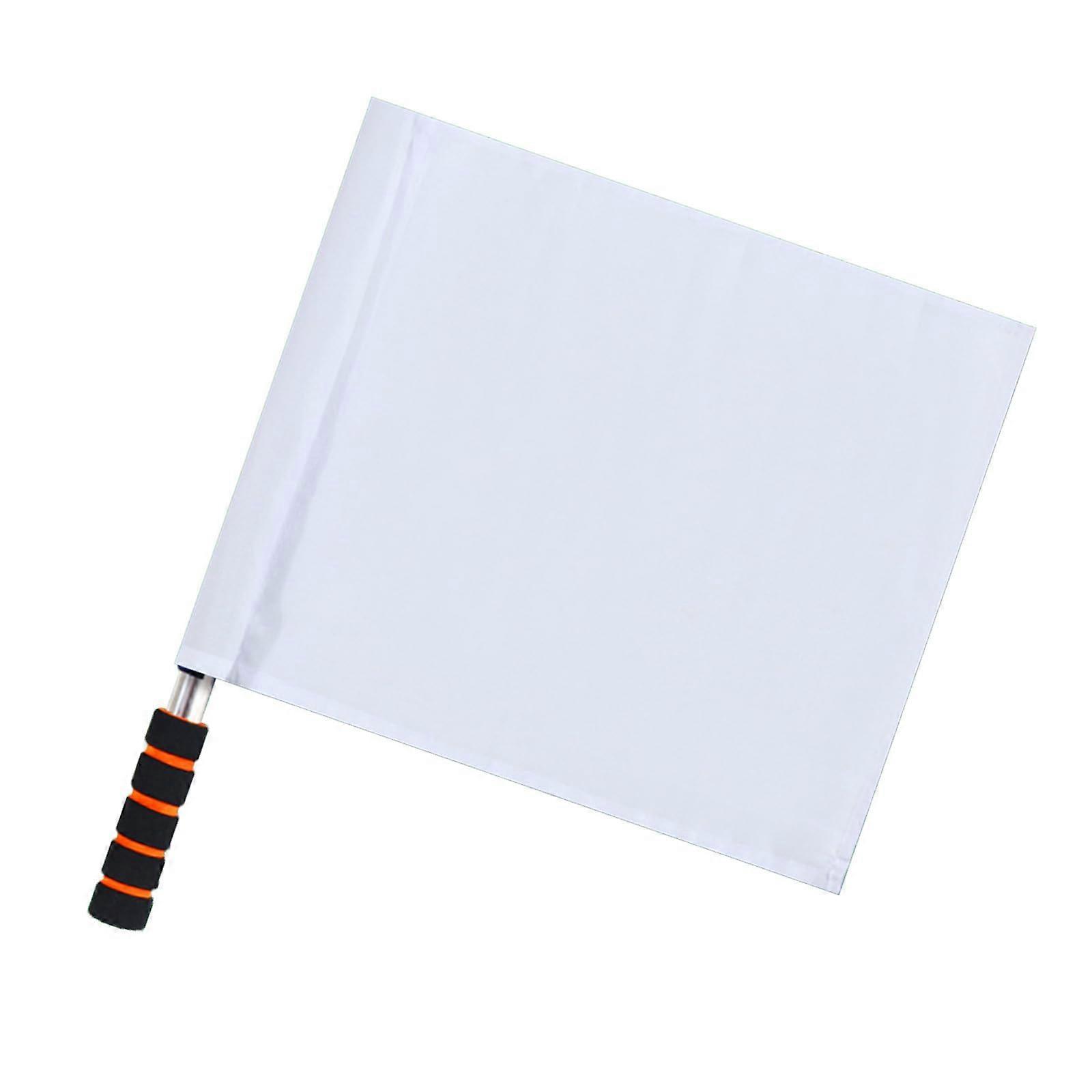 Referee Flags White Competition Flags For Volleyball, Basketball, Soccer, Track And Field, Durable Nylon, Standard Size