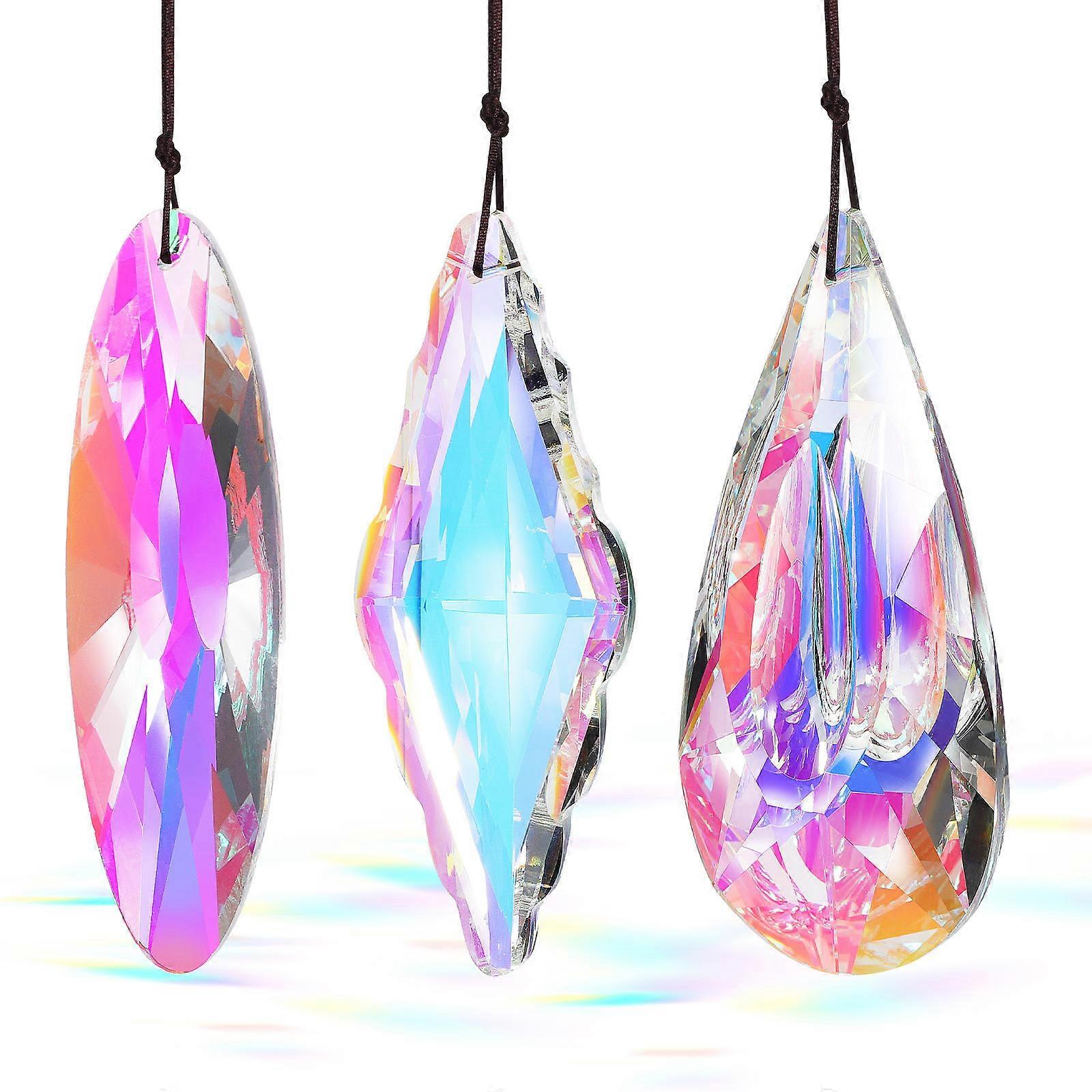 Garden Suncatchers Sun Catcher Pendant Various Shapes Light Reflection Function For Window Car Garden 3Pcs