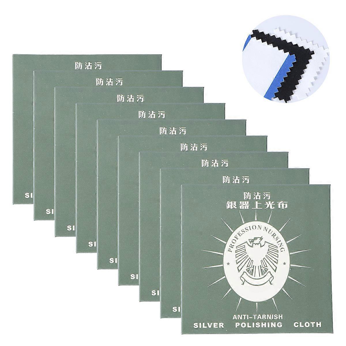 Practical Silver Polishing Cloth For Jewelry Cleaning Available In Blue 10Pcs Size 8X8X0.1Cm