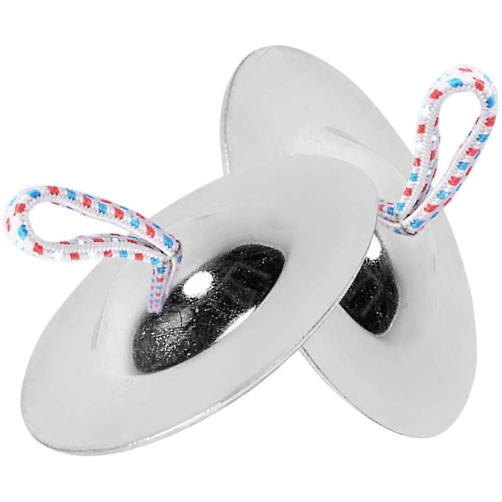 Kids Finger Cymbals Round Musical Instruments for Children Stage 6.00X6.00X1.80cm 2Pcs