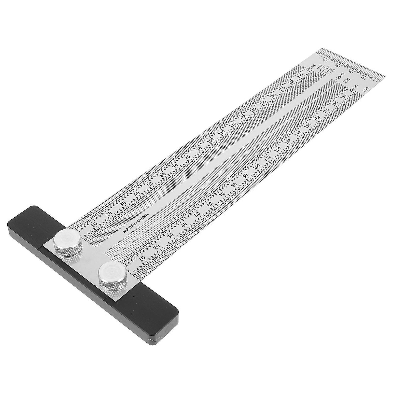 Multifunctional Carpentry Ruler Measuring Tool Engineering Education T-Shaped 1Pcs