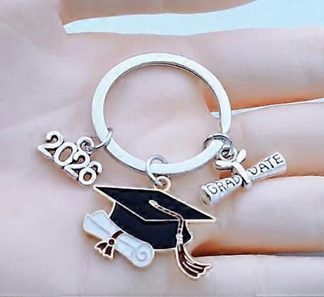 2pcs Graduation Keychain: Class Of 2026 Key Chains Funny Senior Grad Key Ring With Bachelor Cap Party Favor Inspirational Keepsake Backpack Decoration