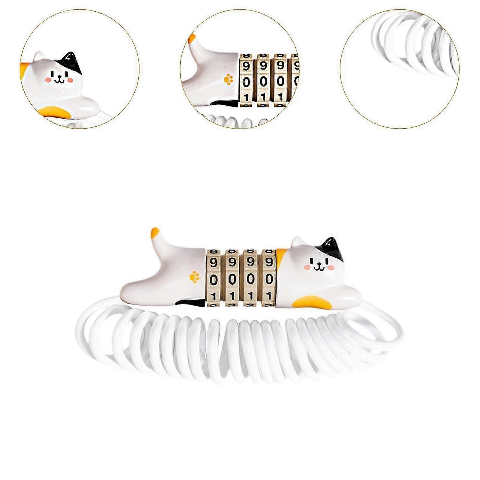 4-Digit Resettable Combination Lock for Motorcycle Helmet, Bicycle, and Luggage - Secure White Lock for Outdoor Safety