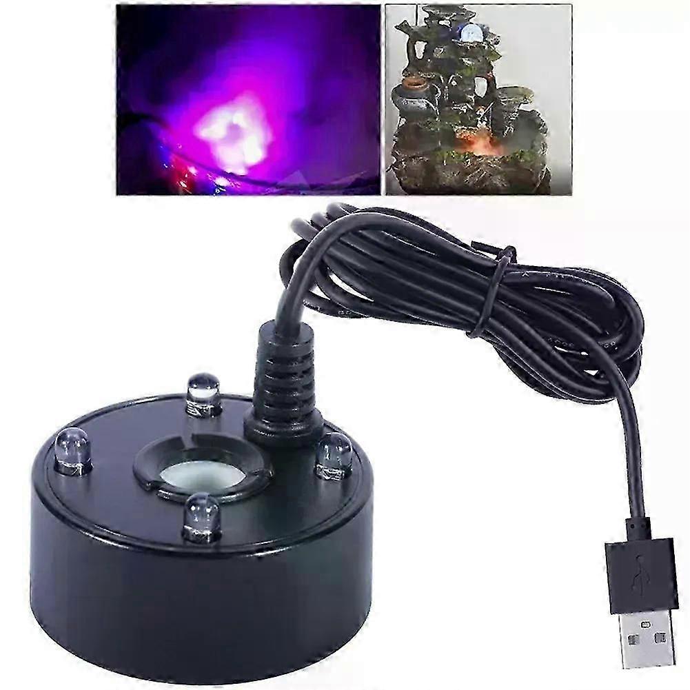 USB Mist Maker Fogger Water Fountain Fish Tank Pond Atomizer Head With LED Colorful Lights Fit For Christmas Party Decoration