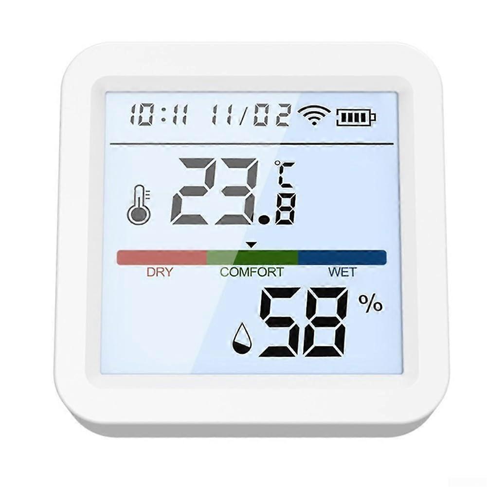 Smart WLAN Thermometer Hygrometer with Backlight, Wi-Fi Temperature and Humidity Sensor for Tuya Smart Home System