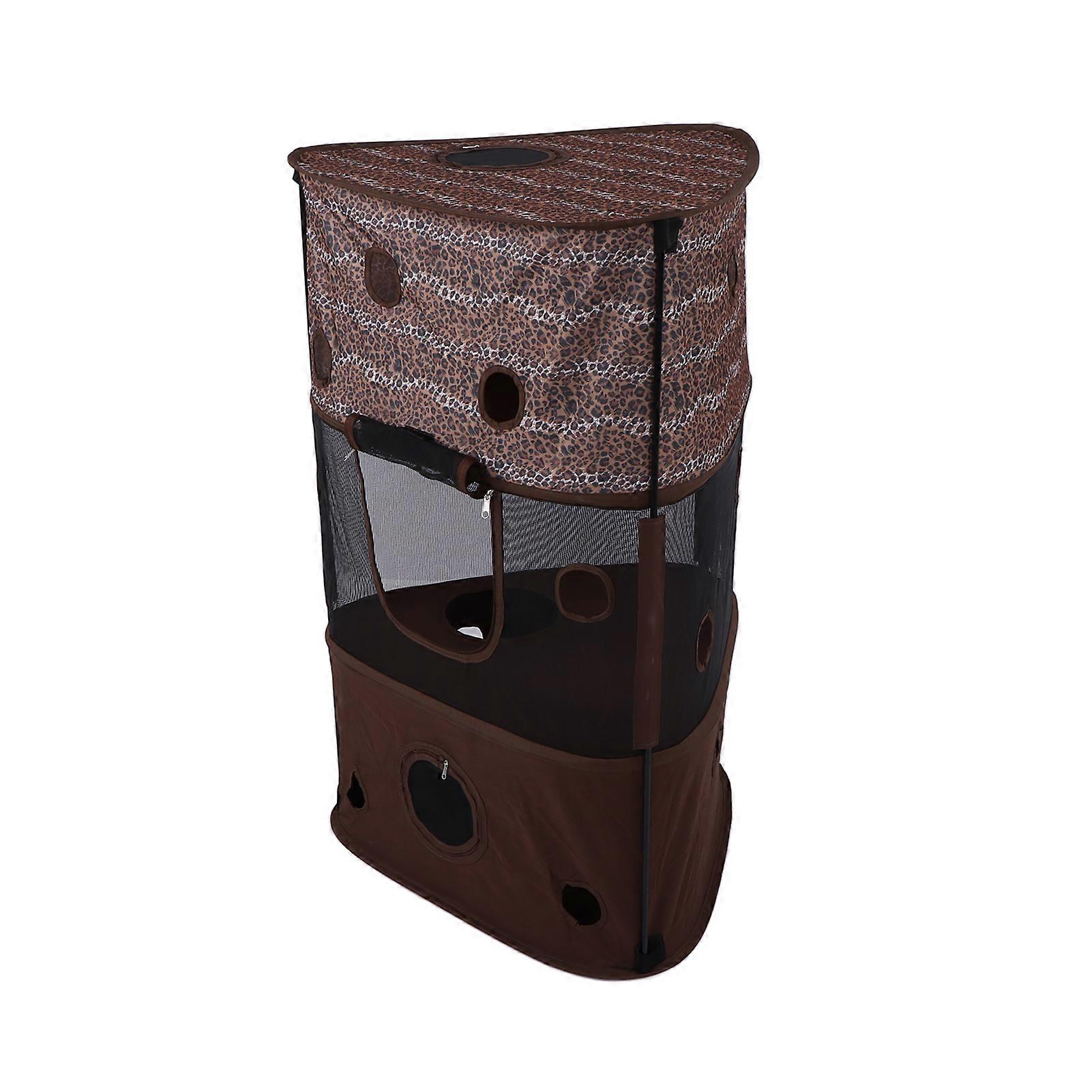 Triangular Cat Climbing Tent Collapsible Cat Litter 3 Story Corner Kitten House Pet Supplies