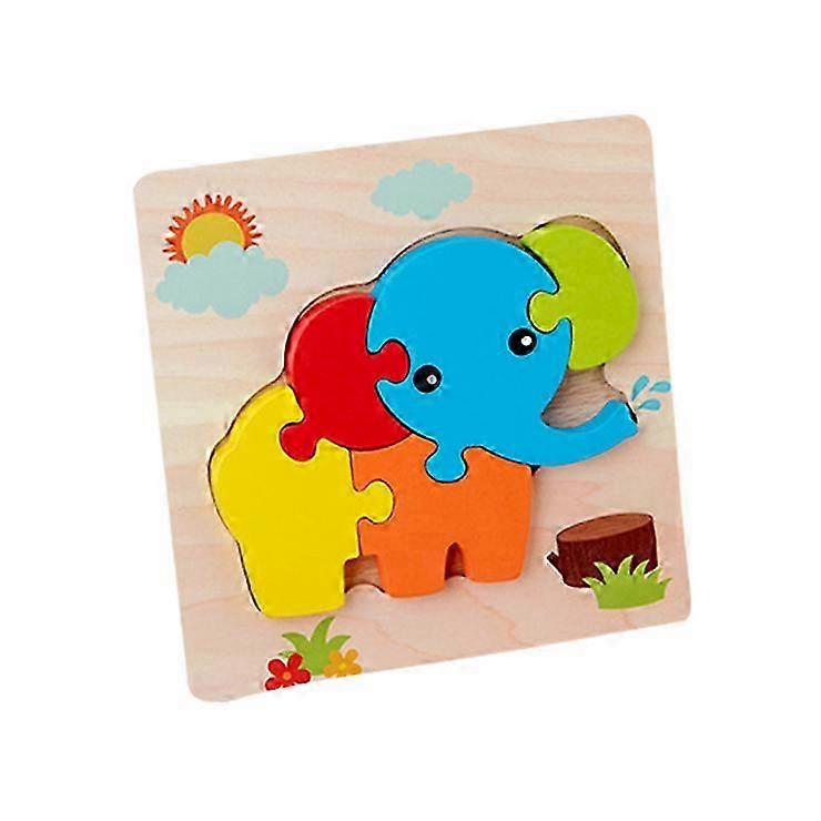 Wooden 3D geometric puzzle for children, early education jigsaw building block educational toy