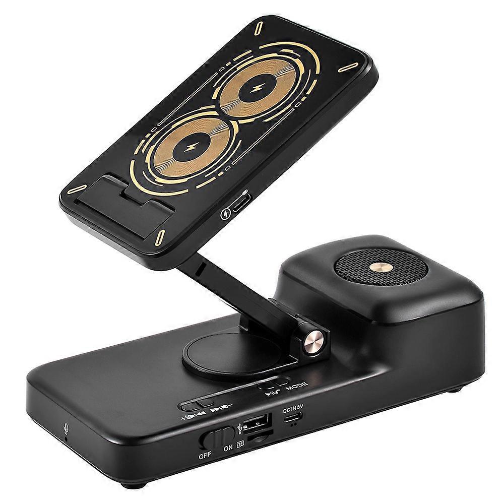 F21 Bluetooth-Compatible Speaker Phone Stand 1500mAh Wireless Charging Adjustable Holder