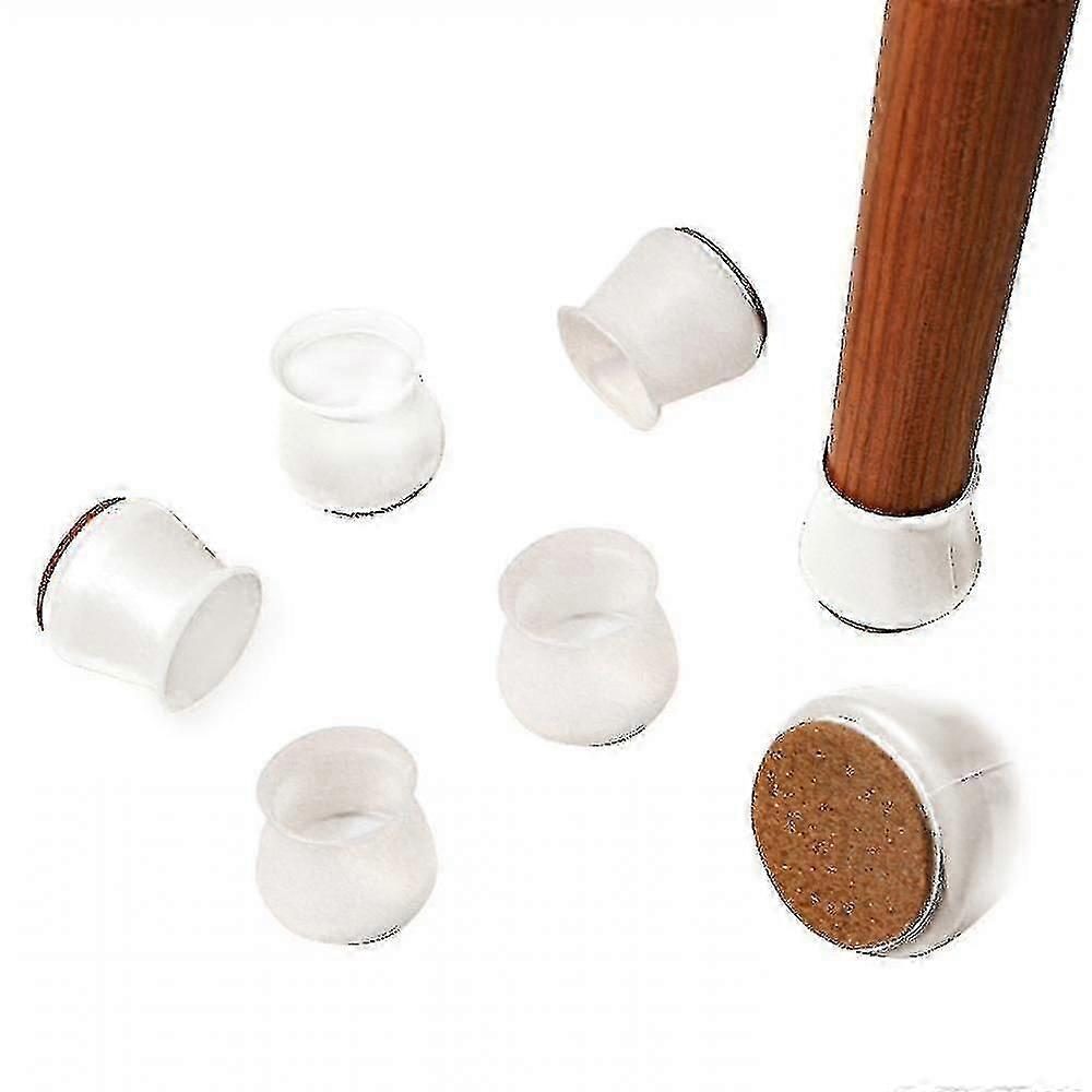 16 Pack Silicone Chair Leg Floor Protectors With Felt Prevent Scratches And Reduce Noise