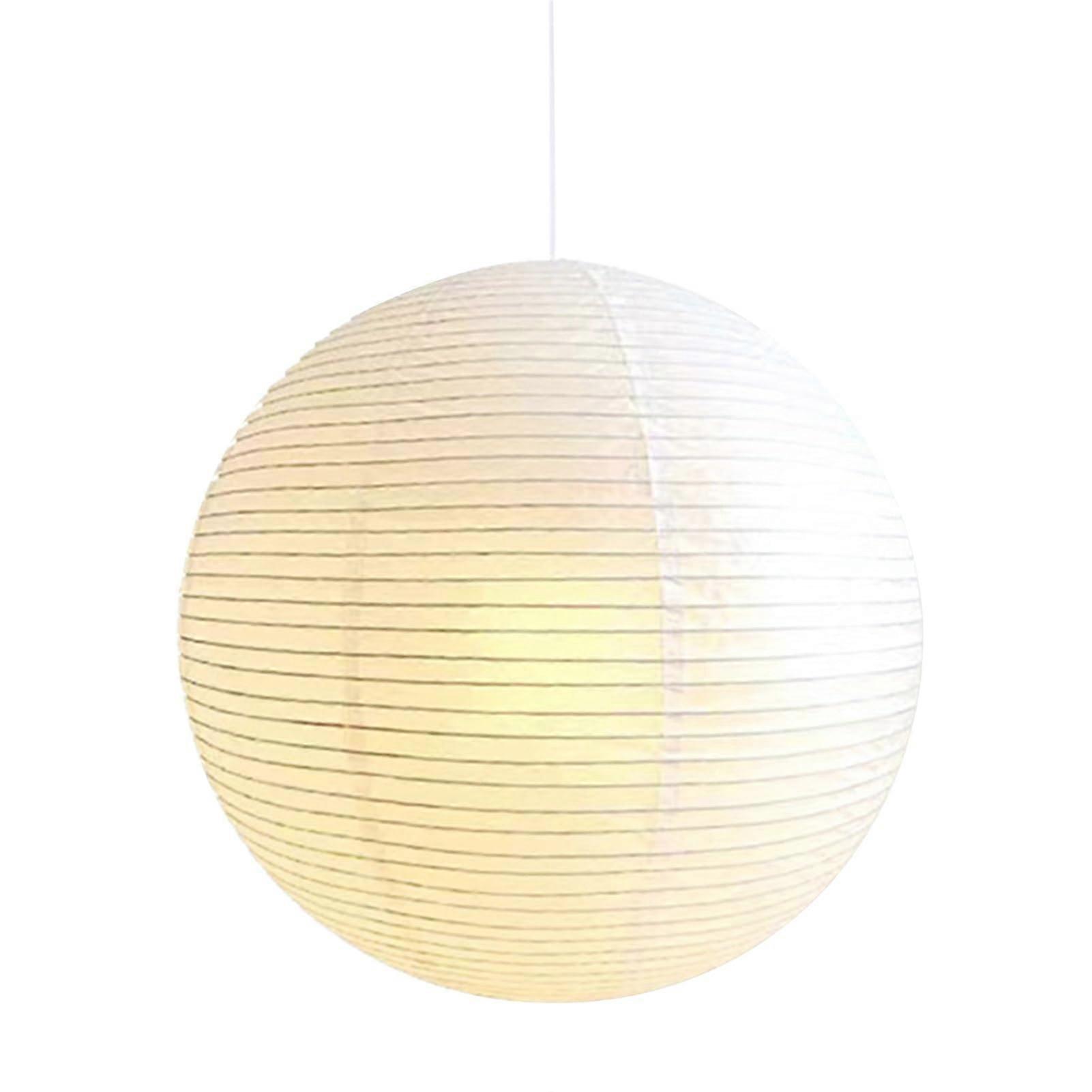 Pendant Lamp Cordless Battery-Operated Dimmable, Paper Lampshade 30 Cm, 9 Colour Options, Remote Control, White