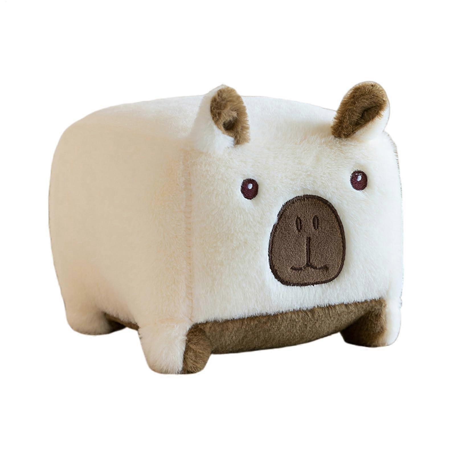 Capybara plush toy, cuddle blanket with pillow  Soft snuggly pillow, cream