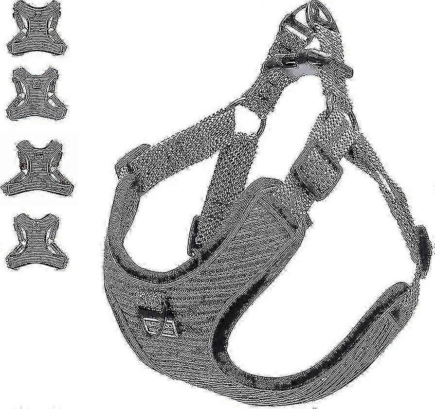 Adjustable No Pull Dog Harness - Breathable Reflective Lightweight Pet Vest with Front Clip and Soft Mesh Padded Design for Outdoor Control