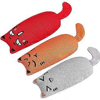 Paquete de 3 juguetes de peluche de hierba gatera - Divertidos juguetes para masticar y rascar para gatos y gatitos de interior