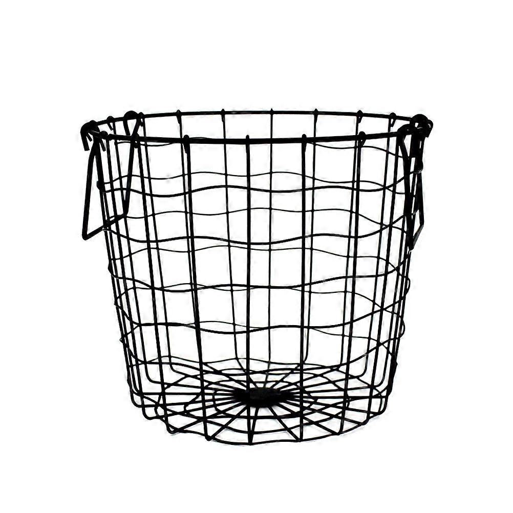 1pc Wrought Iron Basket Clothes Storage Bucket Laundry Hamper Hollow out Sundries Organizer