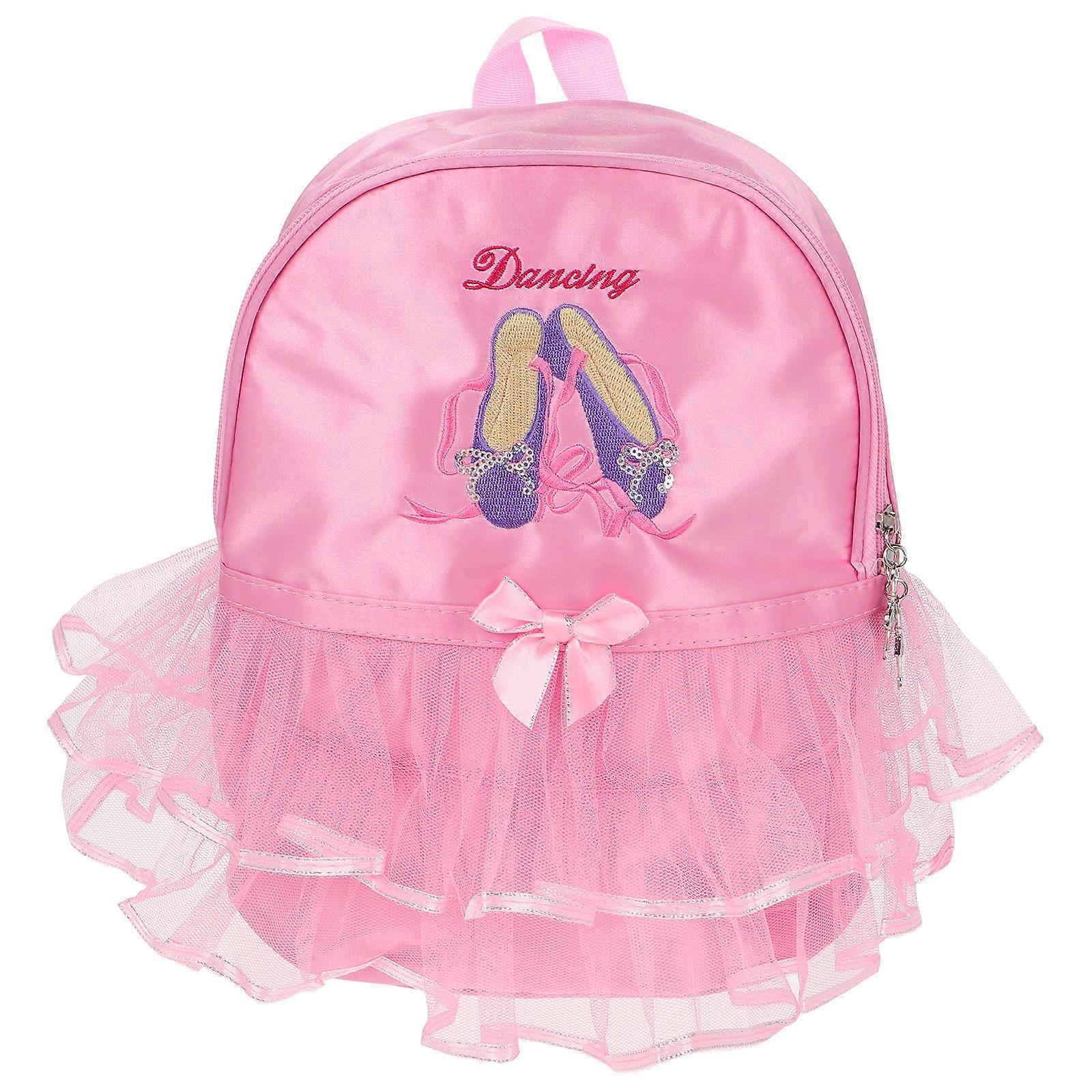 Kids Dancing Girl Back Pack Ballet Dance Bag Gymnastics Class Pink 33 x 26 x 14cm 1Set