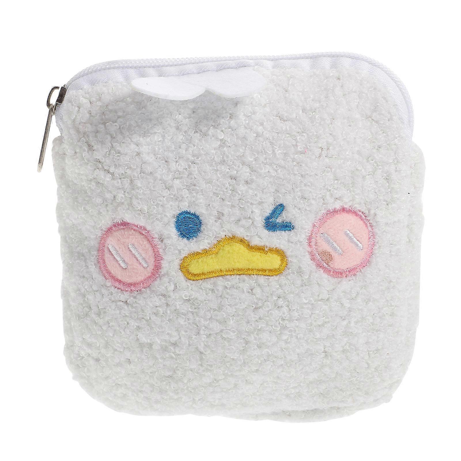 Embroidered Sanitary Pouch White Color For Sanitary Napkins Daily Use 1Set