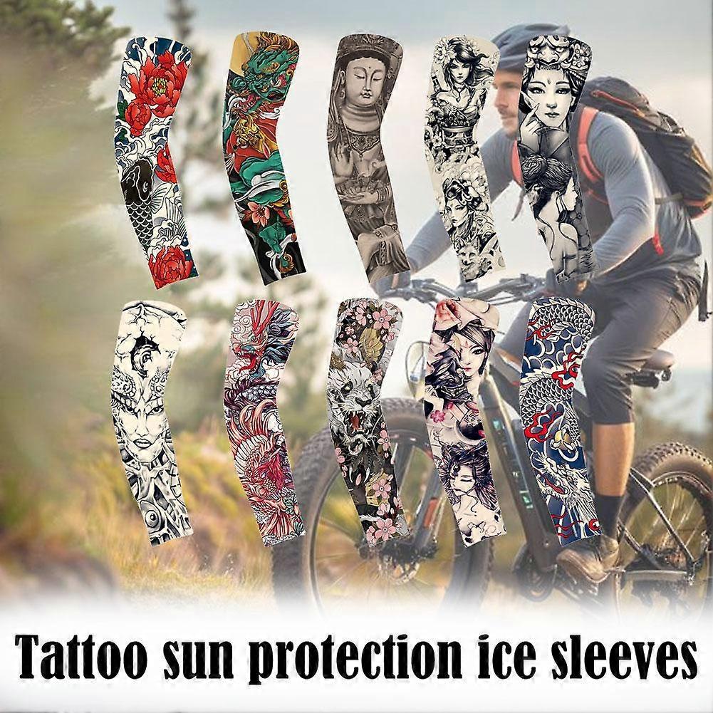 Leistungsstarke, elegante Premium-Sommer-Ärmel in Eisqualität, ergonomisch, nahtlos, für Tattoos geeignet, bürotauglich, hoher Sonnenschutz für Ärmel