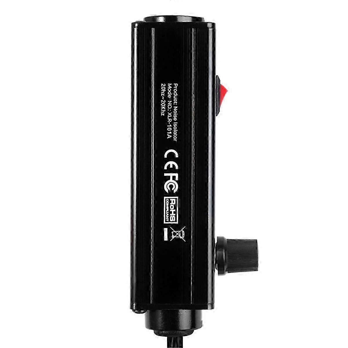 USB Typ-C XLR Audio Isolator mit Lautstärkeregelung, Rauschunterdrückungsfilter, Erdschleifenisolator für alle dynamischen Mikrofone - schwarz