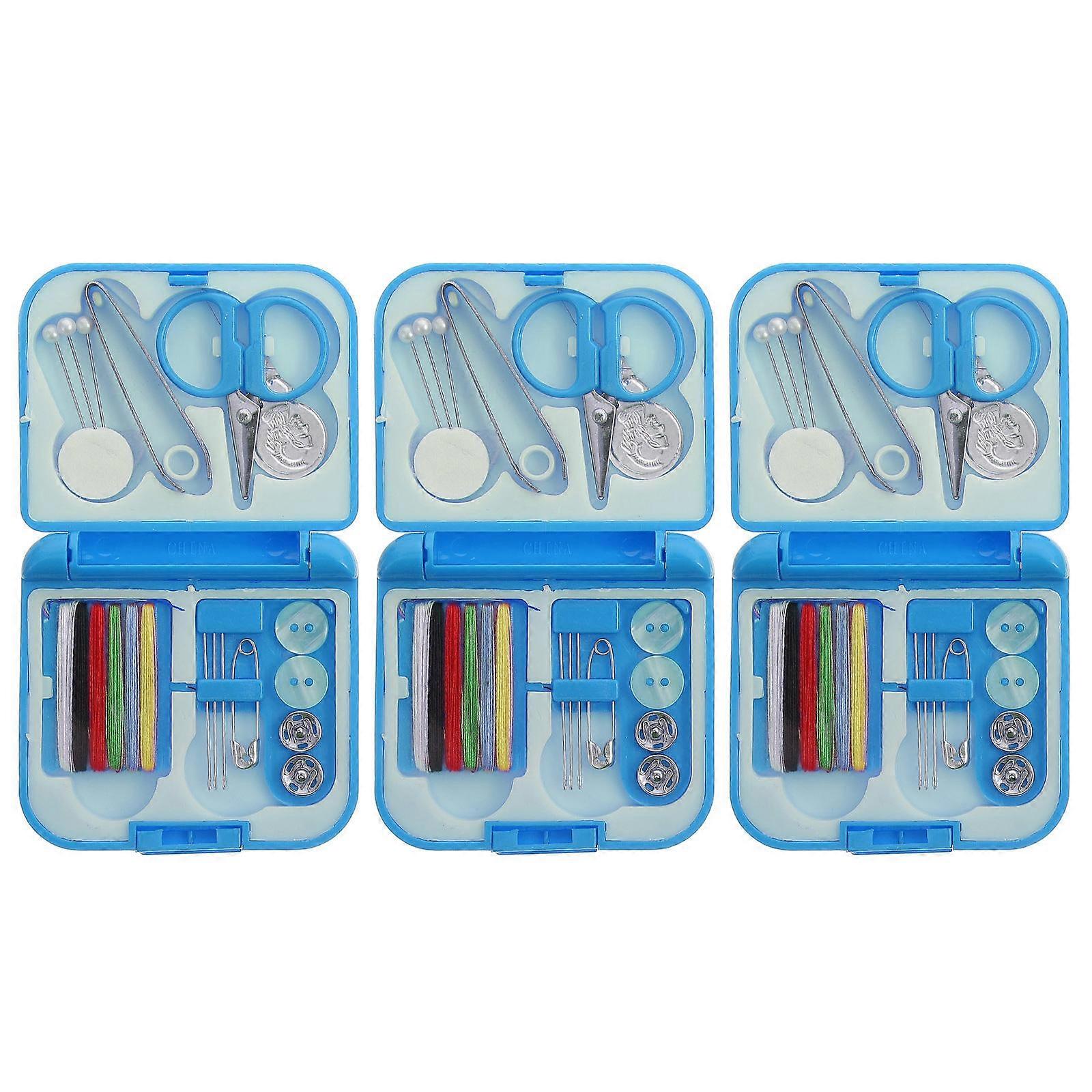 3 Boxes of Household Sewing Tools Portable Hand Sewing Thread Tools for Quilting Thread