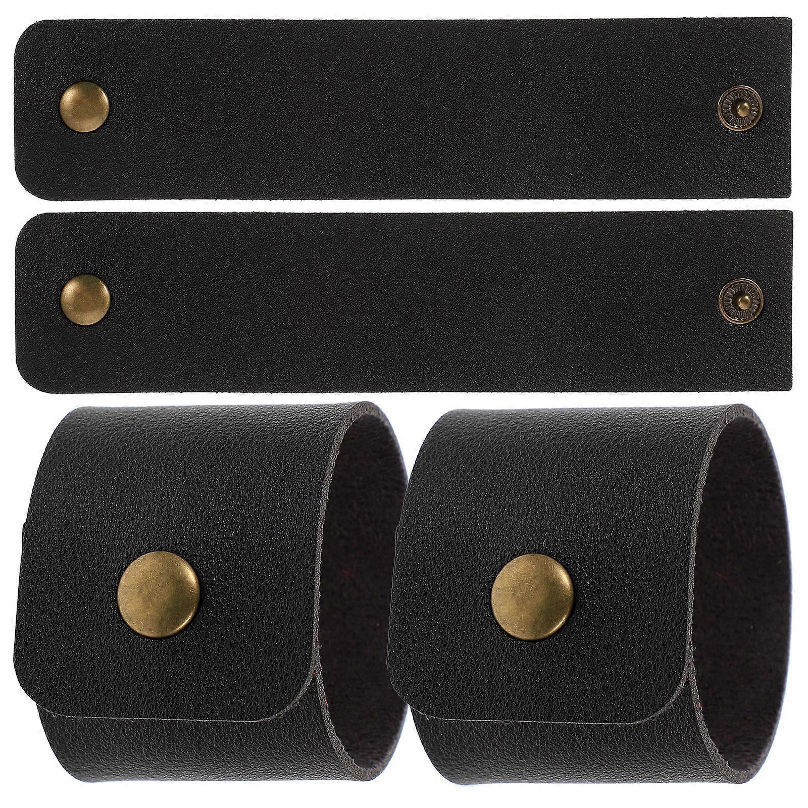Napkin Holder Diy Pattern Pu Leather Dining Table Decoration 4Pcs