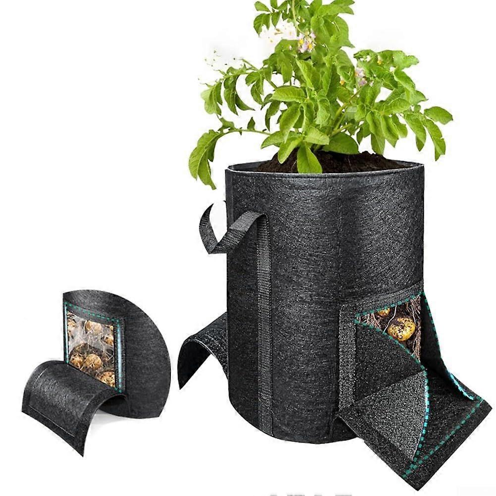 Potato planting bag with effective drainage system and 2 visible harvest windows (2.7 liters) 7Gal
