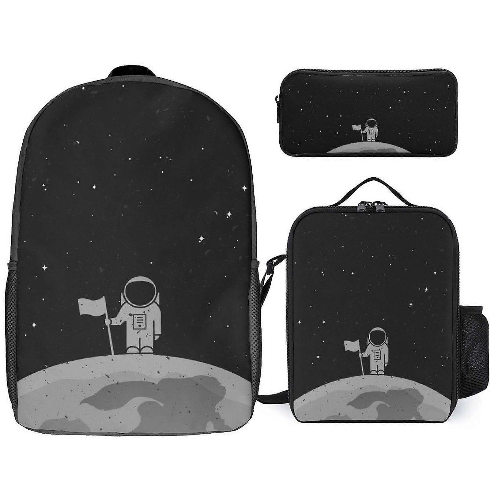 i2611 Space Ghost Backpack Set comprend un cartable, un sac à lunch, un fourre-tout et une trousse à crayons, parfait pour les élèves du primaire w2611