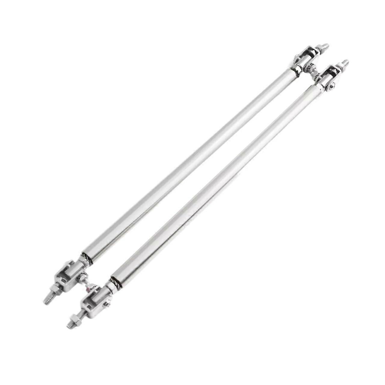 Auto Front Bumper Support Bar Universal Racing Adjustable Front Bumper Lip Splitter Support Rod (20C 20cm Silver)