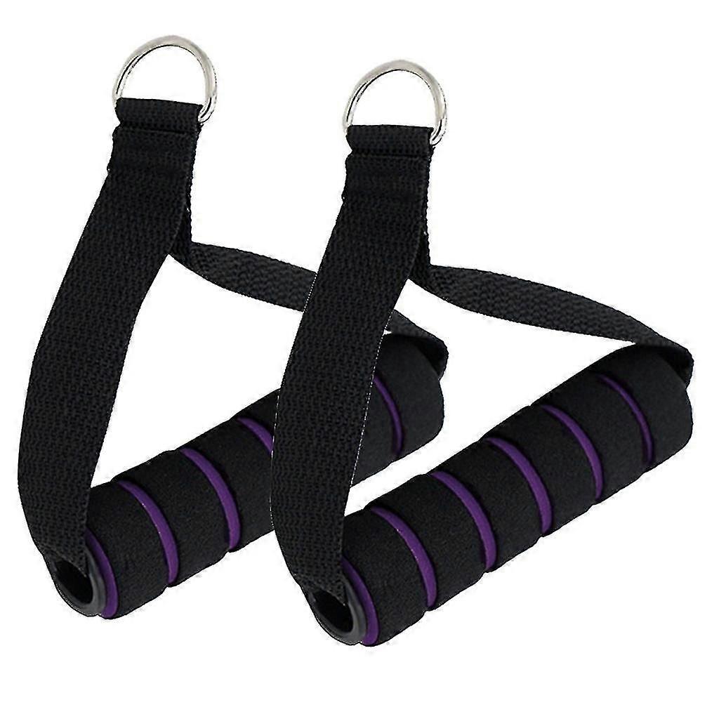 片手トレーニングハンドル/ケーブルプルハンドル/ジムヨガレジスタンスバンド用片手ハンドル11.5 cm 黒と紫
