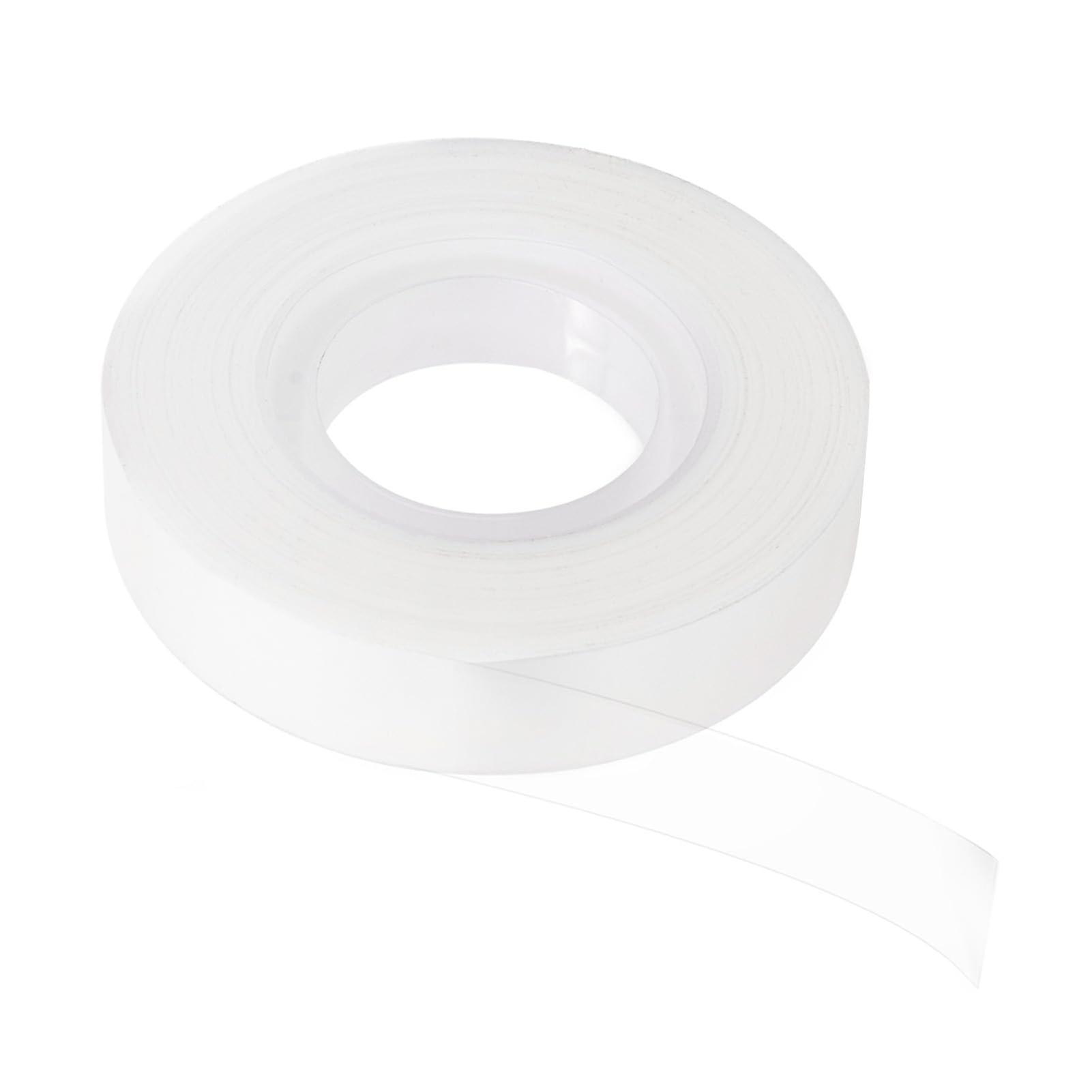 Easy Tear Off Writeable Tape, Transparent PVC Writing Tape for Student Office, Compact, Portable (Milky White)