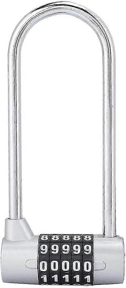 U Shaped Security Code Combination Zinc Alloy Padlock U Shaped Combination Padlock(Silver)