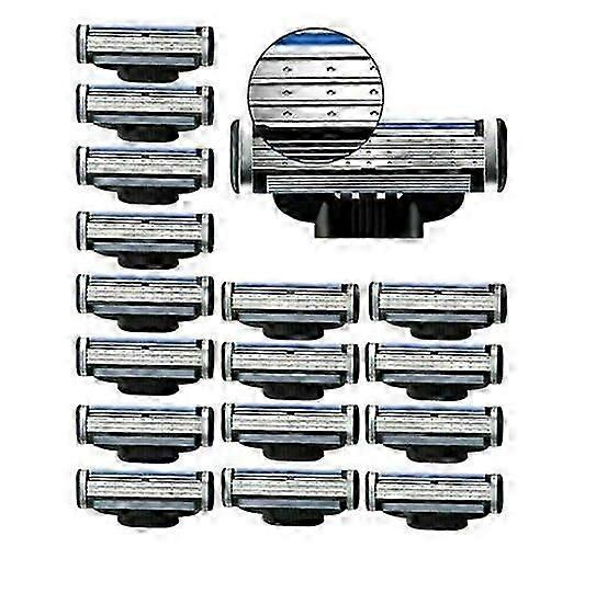 16 stk kompatible kompatible Mach 3-blader mindre stålblader erstatninger