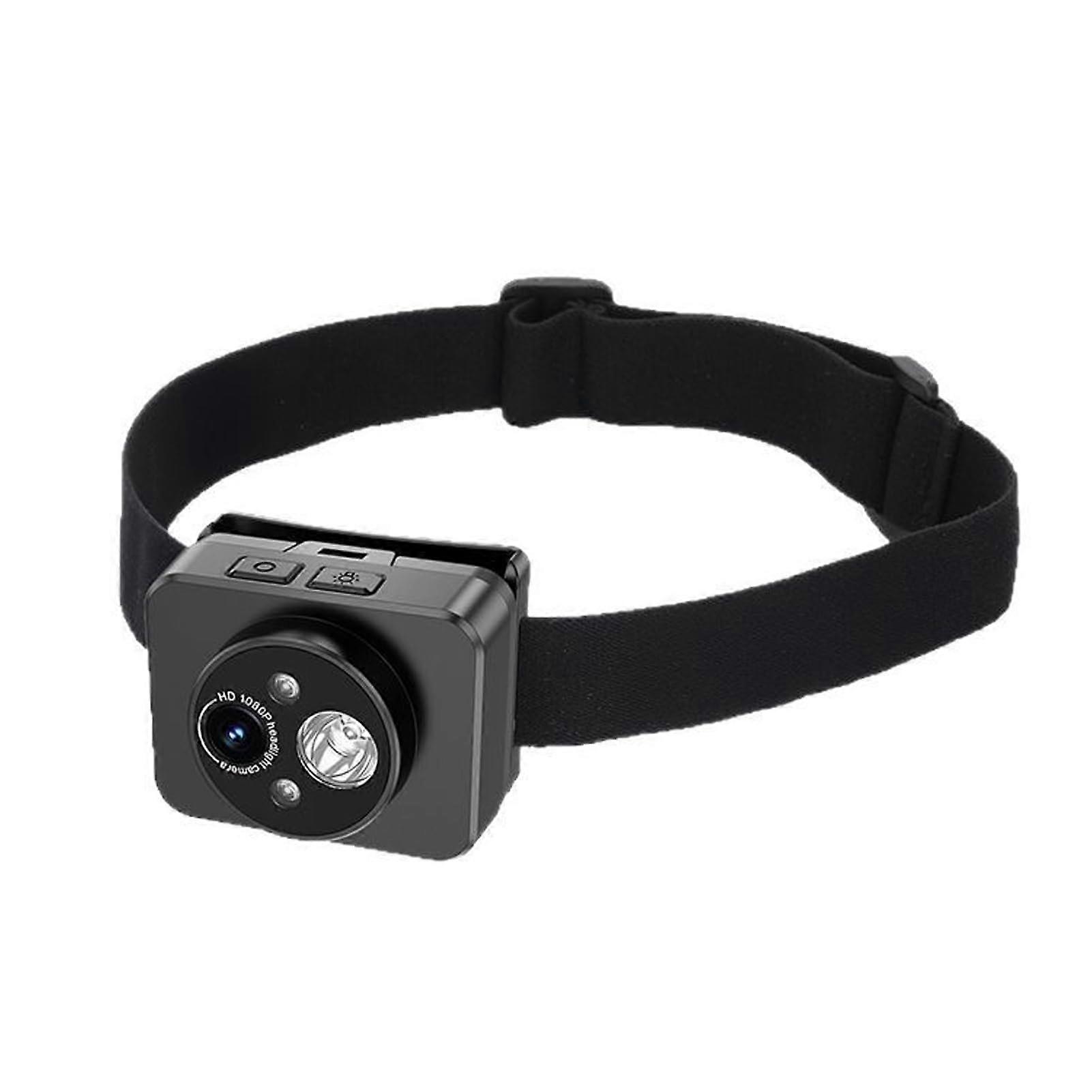 Head Mount Camera, 1080p 45° Adjustable Head Camera, Cycling Video Recorder with LED Headlight, Portable Body Video Camera