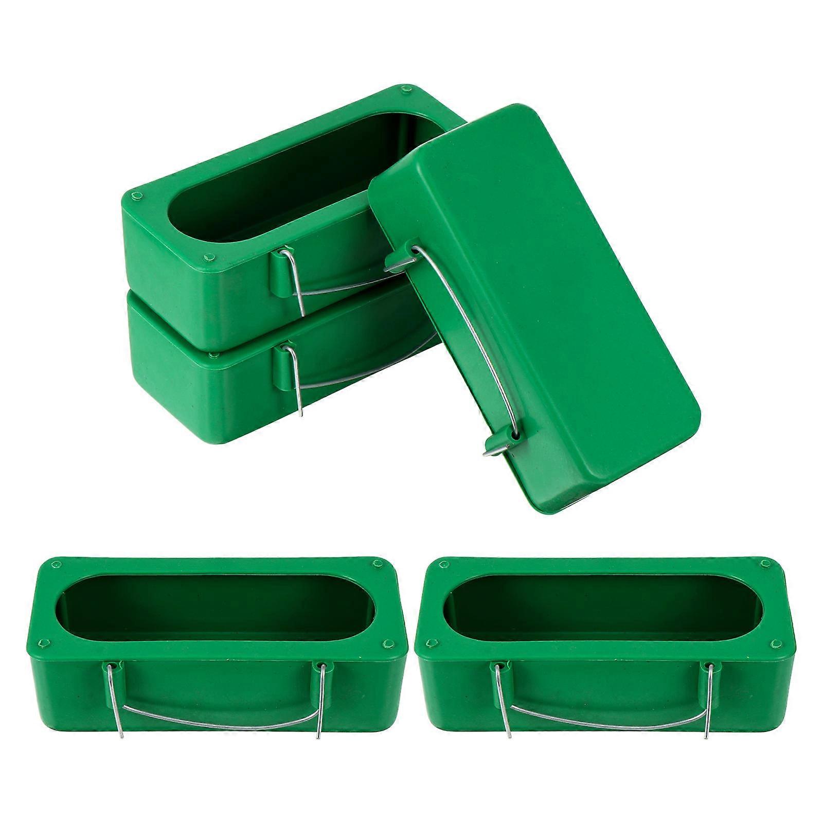 5pcs Green Plastic Bird Feeder for Pet Use Easy to Clean and Weatherproof 70-