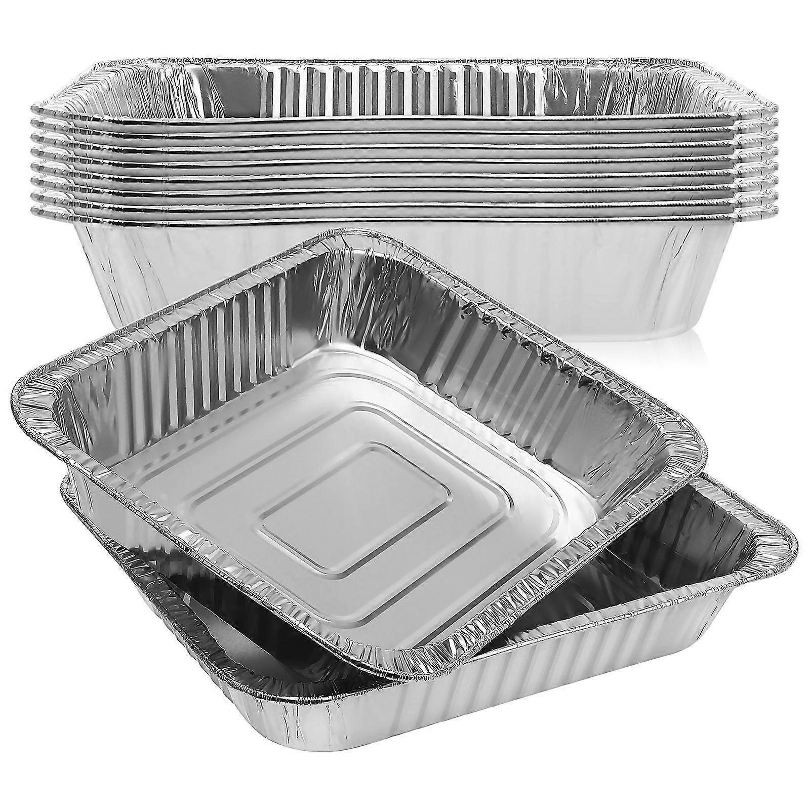10 Formas de Folha de Alumínio Pesadas para Assar e Cozinhar Prata 9.25 x 13.25 Polegadas