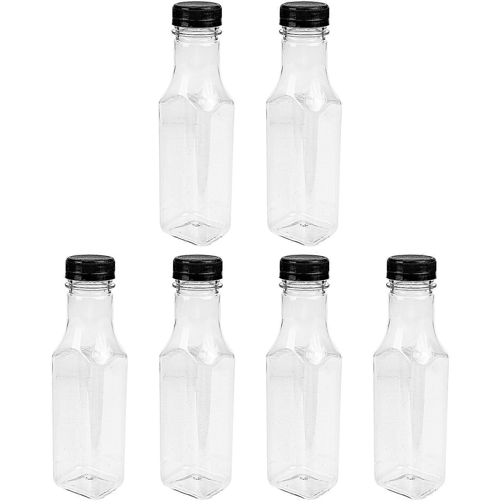 Portable Plastic Beverage Bottles with Screw Lids for Storage Use Assorted Color 6 Pieces
