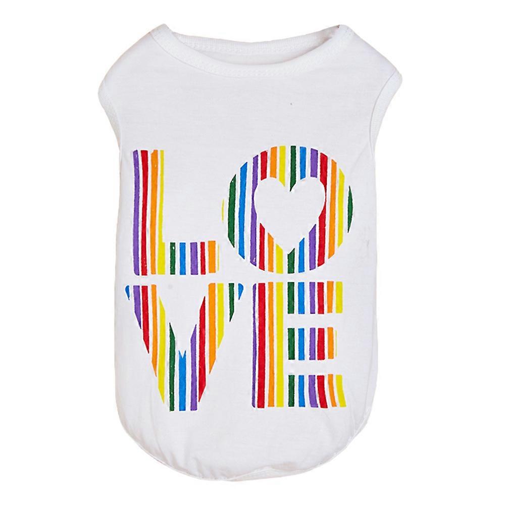 Pet Summer Shirt for Small Dogs and Cats – Breathable Sleeveless T Shirt with Love Print, Comfortable Outfit for Puppies and Kittens