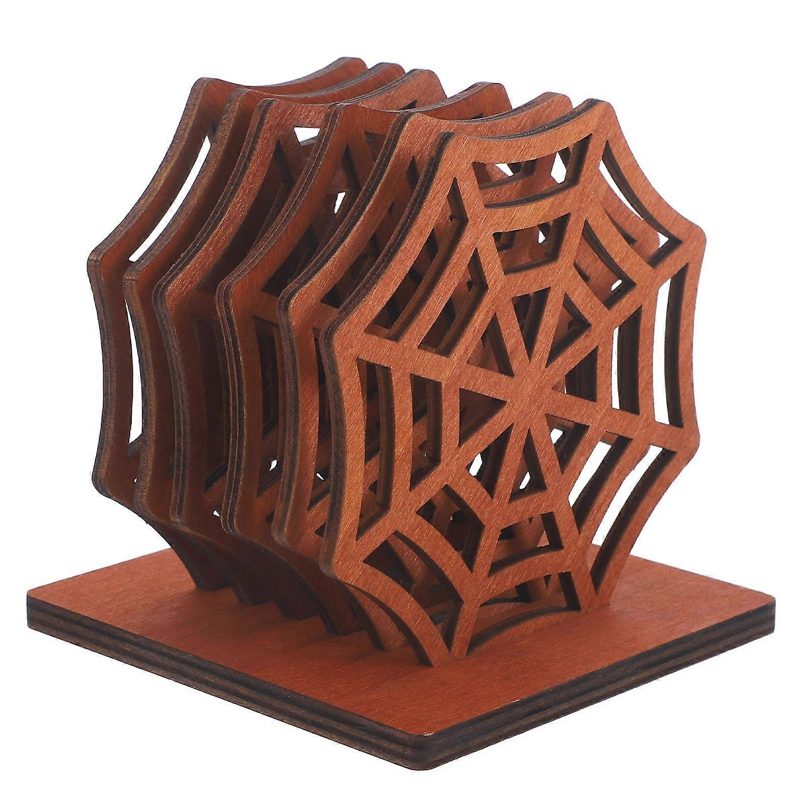 Wooden Spider Web Cup Coaster for Heat Insulation 1Set