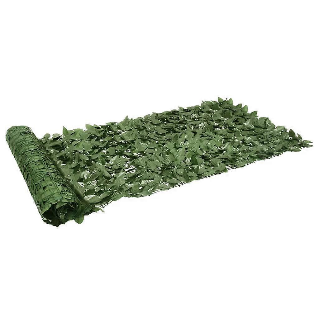 Balcony Privacy Screen with Dark Green Leaves 200 x 100 cm