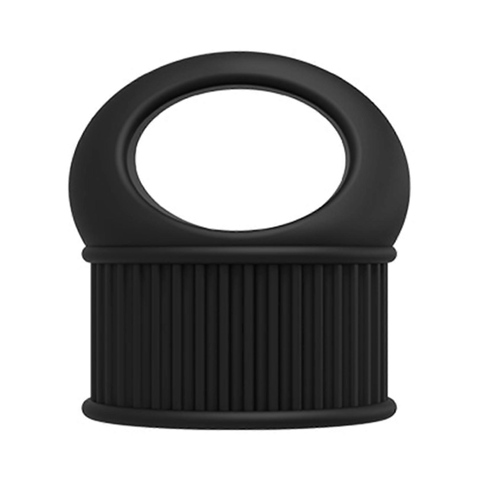 Silicone Stopper Cap for Wine Bottles, Beer Champagne Bottles, Wine Seal Lid with Pull Tab Cork, Black