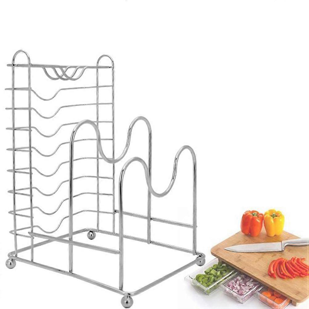 Stainless Steel Cutting Board Rack Organizer for Lids and Bakeware – Space Saving Kitchen Storage for Pans, Trays, and More