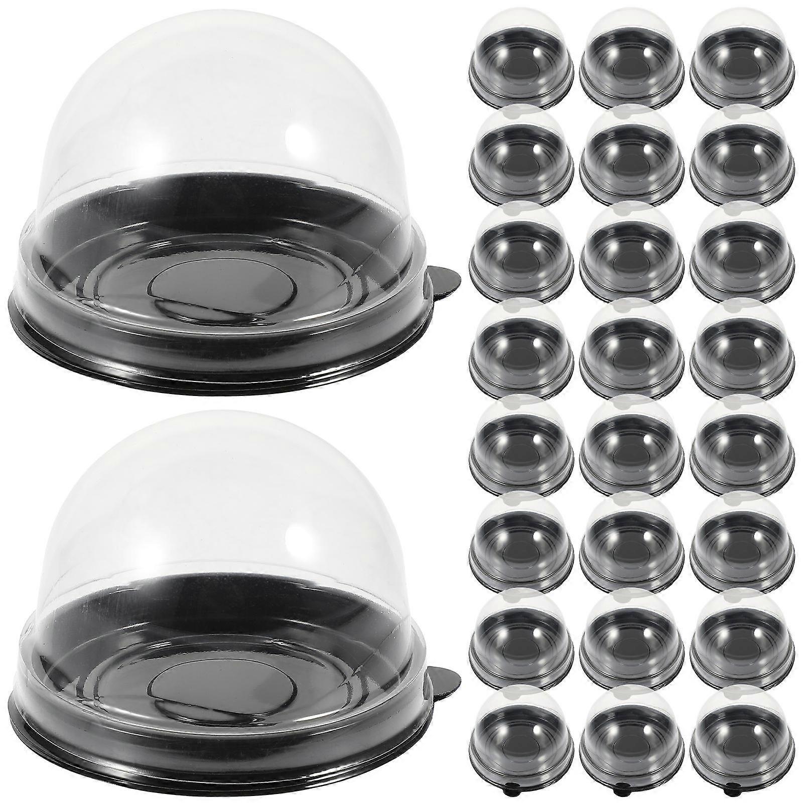 Cake Container 50Pcs Black Clear Dome with ABS Material for Home Use Baking