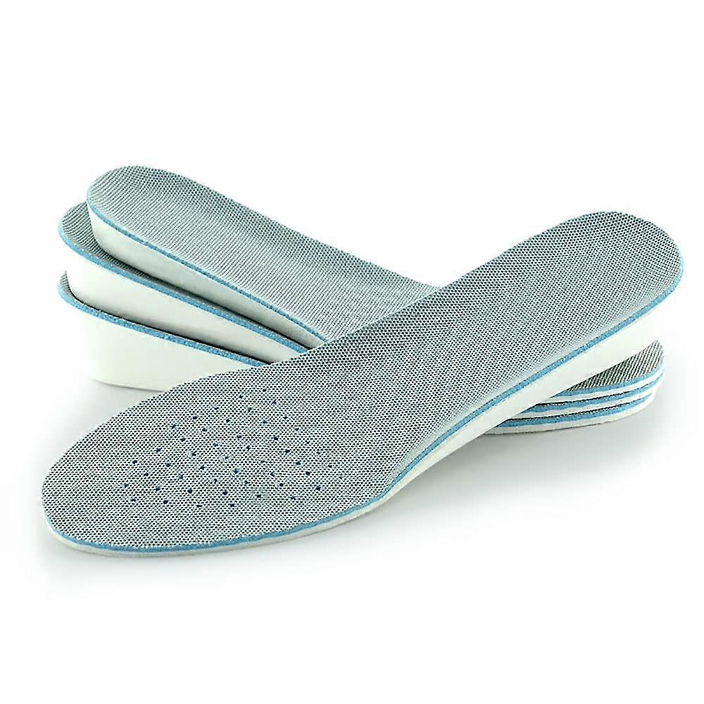 Insoles Height-Increasing Unisex 2-Piece Set, Breathable Sweat-Absorbing Sport Insole, Grey, 1.5 cm, EU Size 36