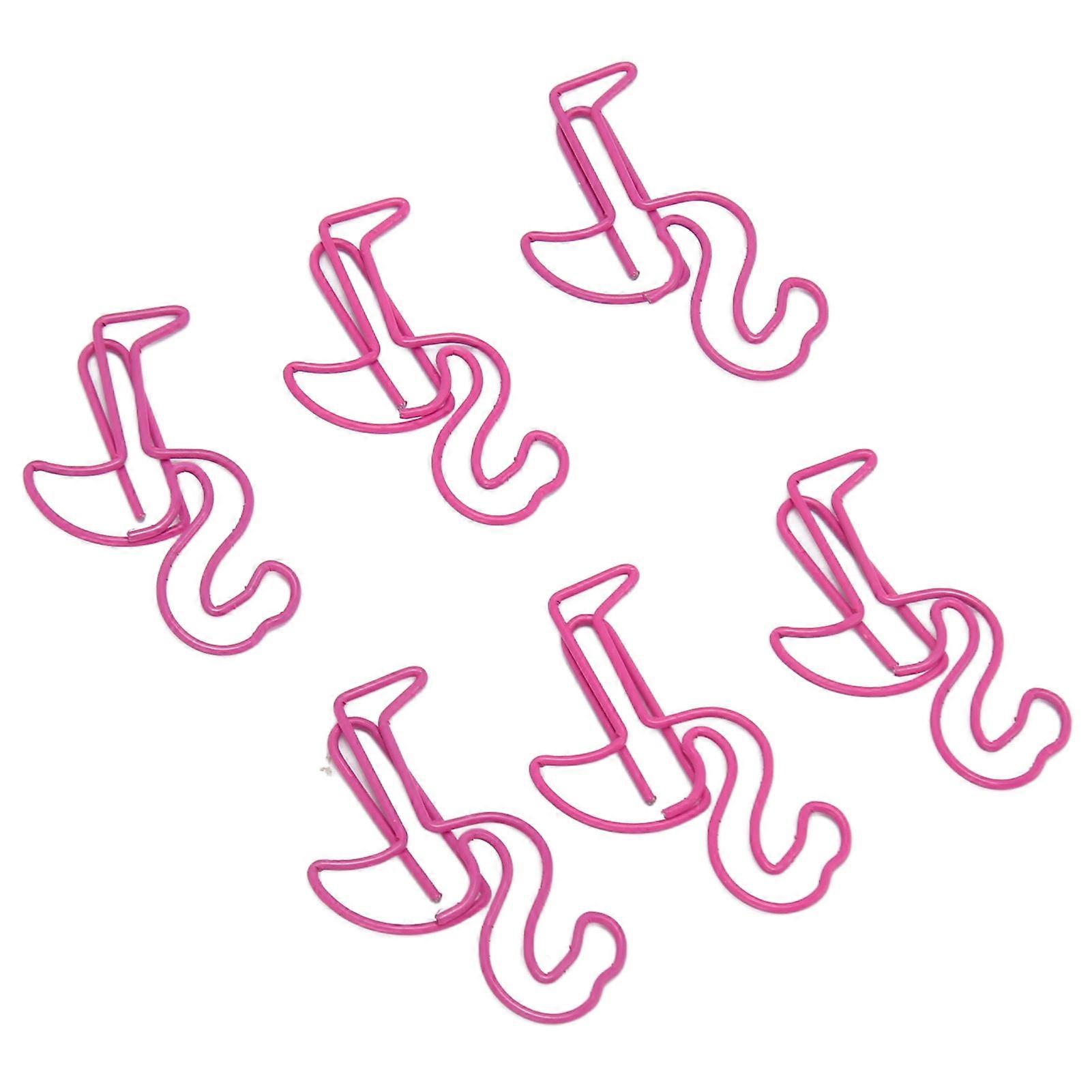 100pcs Paper Clips Multipurpose Bird Shaped Metal Paper Clips Set for Document Classification Rose Red