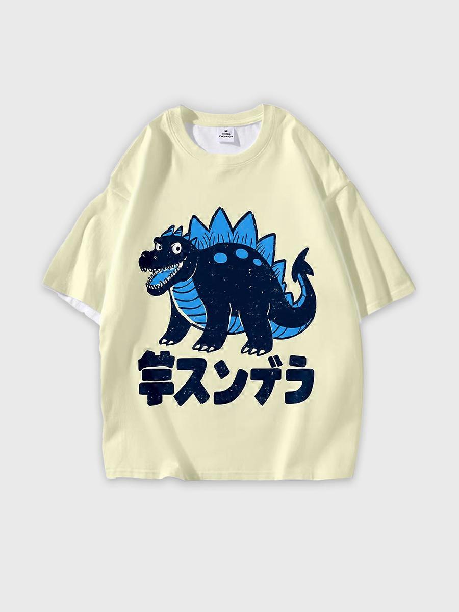 T-shirt round neck Pattern loose short sleeve N3196